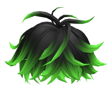 Skater emo highlight hair (black and green)