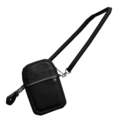 [1.0] Black Leather Chrome Cross Bag