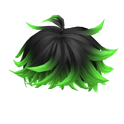 Messy hair (black and green)