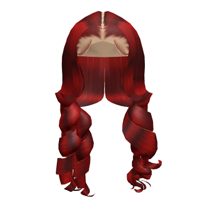 Middle part curly blowout (red)