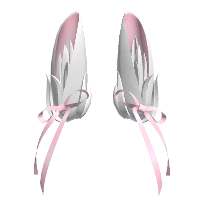 Ribbon Bunny Ears white pink