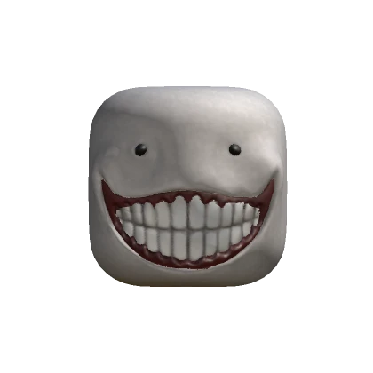 Creepy Wide Grin Horror Face [3D White]