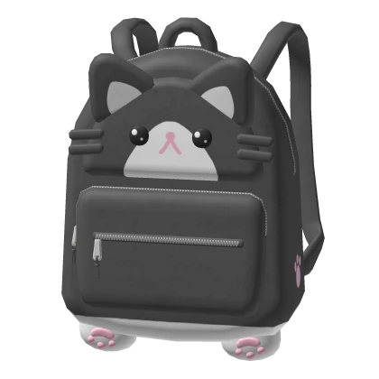 🍀Kawaii Tuxedo Kitty Backpack w Pink Paw