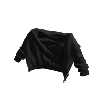 Black Draped Hoodie