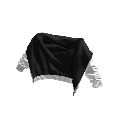 White/Black Draped Hoodie
