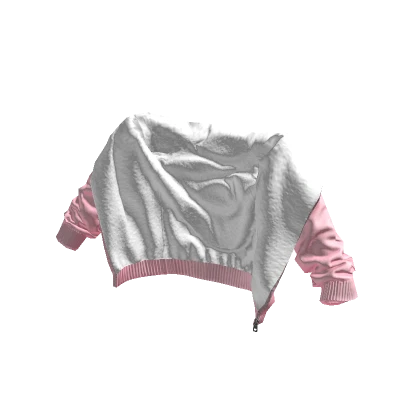 Pink/White Draped Hoodie