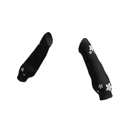 White Sakura Flowers Black Arm Warmers