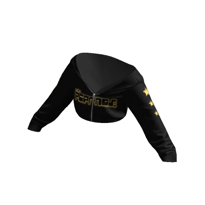 Golden Cropped Half Zipped Eternos Star Hoodie