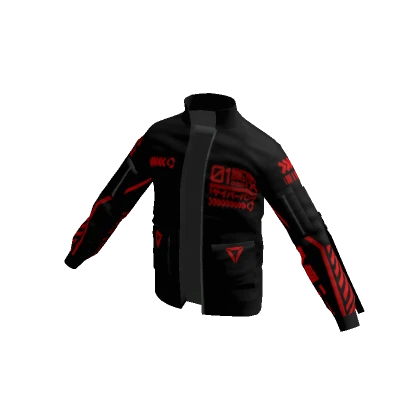 Cyberpunk Bomber Jacket - Black & Red