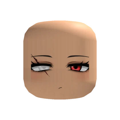 Face With a Glowing Red White Blind Eye