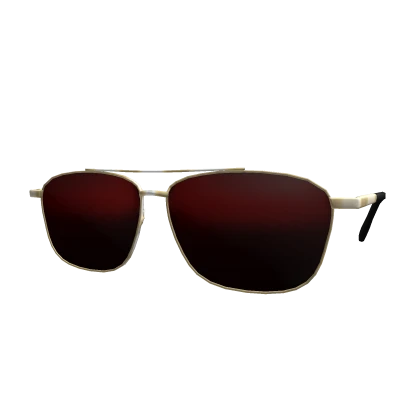 Red Businessman Aviator Glasses (Gold)