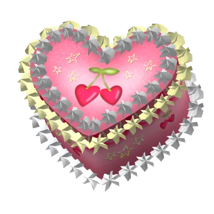 Cute Pink Cherry Heart Cake