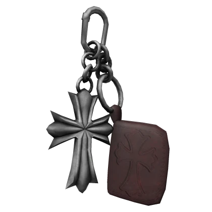 Chrome Cross Wallet Keychain 1.0 Red