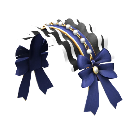 Fancy Ruffled Bonnet in Blue and Black