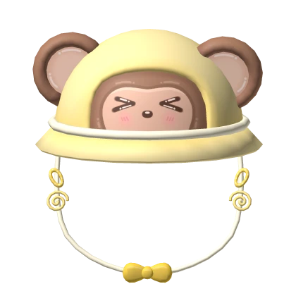 Cute monkey bucket hat in yellow