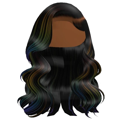 (LIMITED) Wavy Side Part Curls In Rainbow 