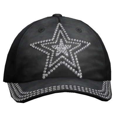 Simple Denim Star Rhinestone Cap