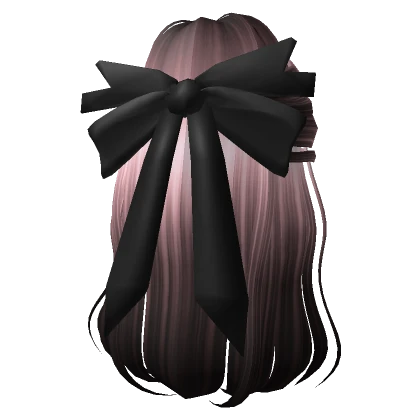 Pretty Pink and Black Hair with black bow