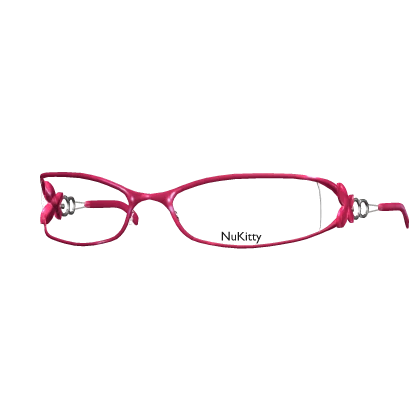 Y2K Butterfly Office Siren Glasses Hot Pink