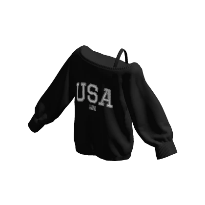USA Off Shoulder Oversized Sweater