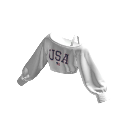 USA Off Shoulder Oversized Sweater Cropped