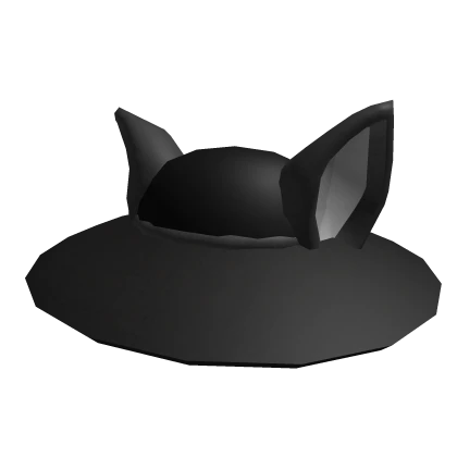 Black wide brimmed Cat-Eared Hat