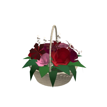 🌹 Rose Flower Basket - Red (Hand)