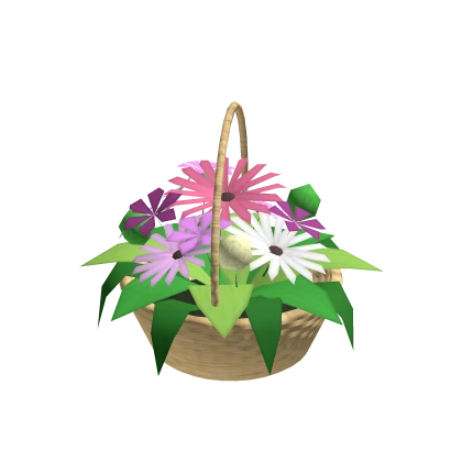 🌼 Spring Flower Basket - Pink (Hand)