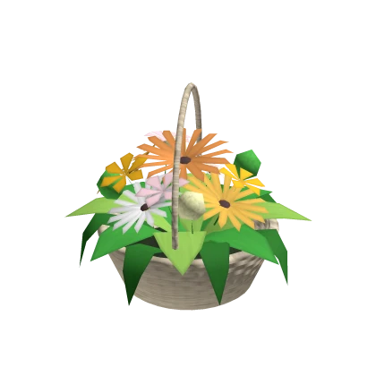 🌼 Spring Flower Basket - Yellow (Hand)