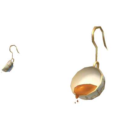 Teacup Earrings - Gold and Blue