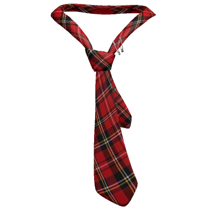 Y2K Red Tartan Plaid Loose Tie