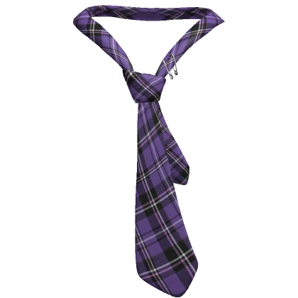 Y2K Purple Tartan Plaid Loose Tie