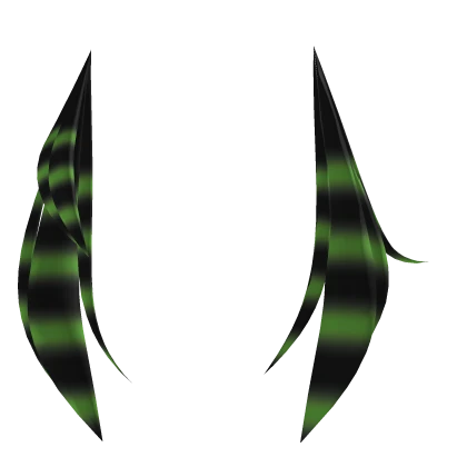 Asymmetrical black & green raccoon tails