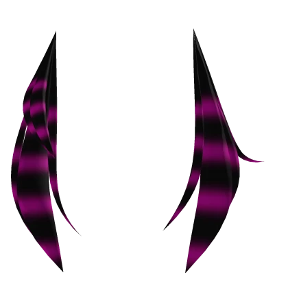 Asymmetrical black & pink raccoon tails