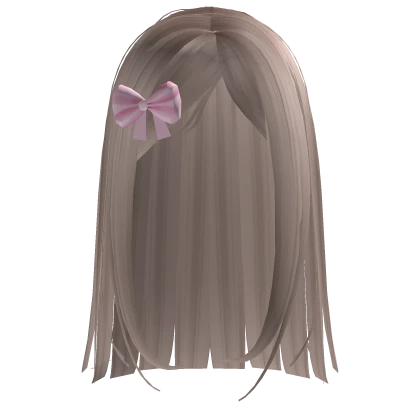 Long Platinum Blonde Hair with Bow