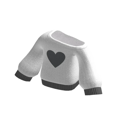 🍀Off Shoulder Heart Sweatshirt (Black)