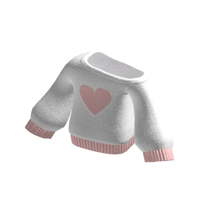 🍀Off Shoulder Heart Sweatshirt (Pink)