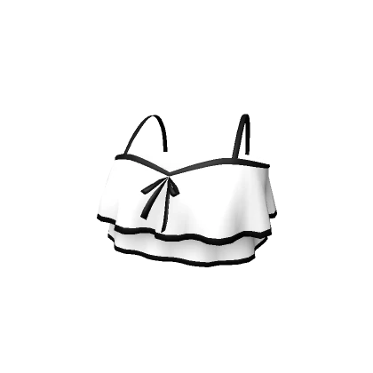 Chibi Doll Bikini Top - White Black