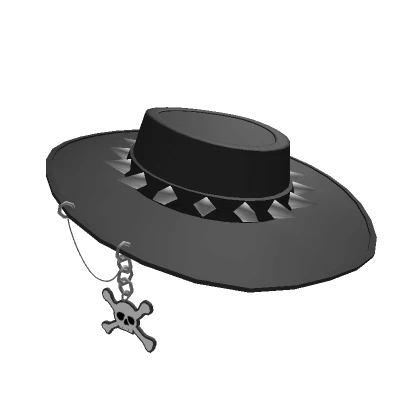 [V1] Spiky Black Wide Brim Hat