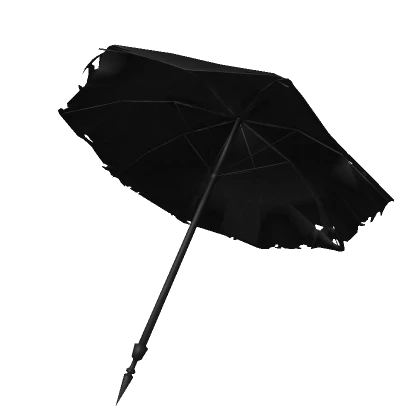 Damaged dark umbrella