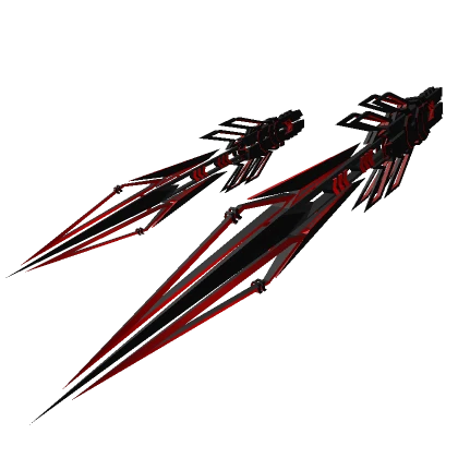 [1.0] Red Black Dual Waist Cyberpunk Sword X1