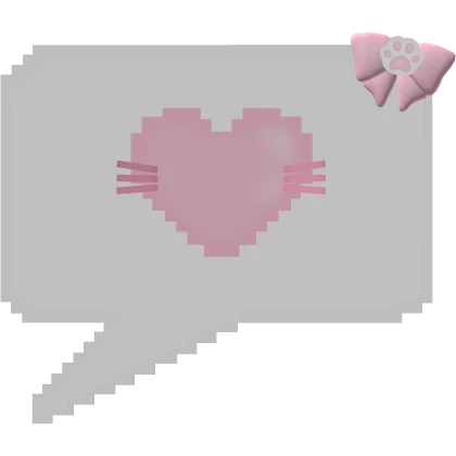 Cute Pink Paw Cat Heart Bubble Message