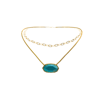 Layered Blue Preppy Necklace Gold