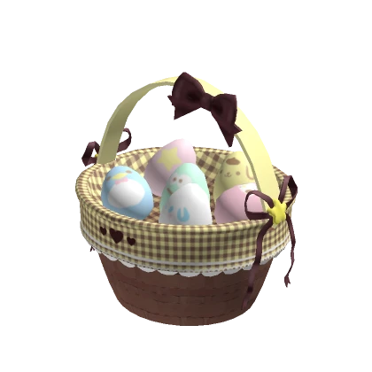 Easter egg basket holdable spring pastel pudding 