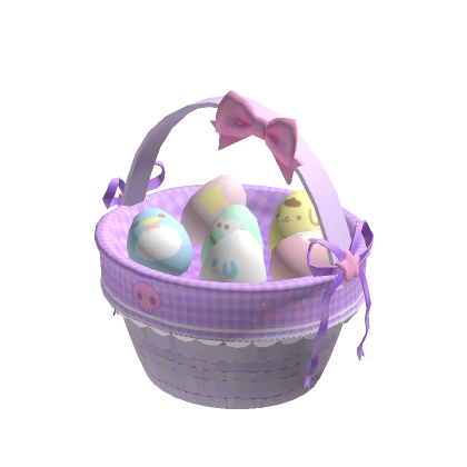 Easter egg basket holdable spring pastel purple 