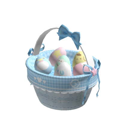 Easter egg basket holdable spring pastel blue pup