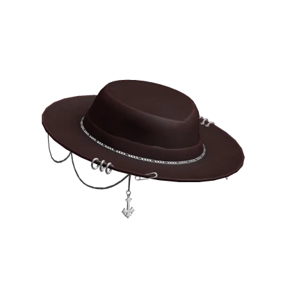 Crimson Chained Sun Brim Hat Cross