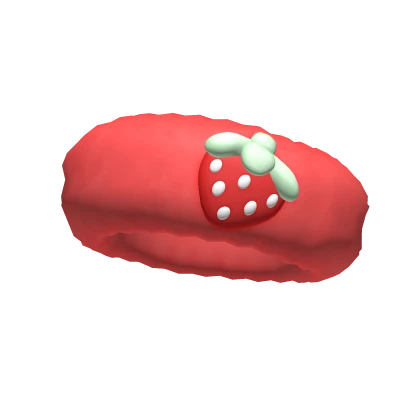♡ strawberry fluffy headband (red v2)