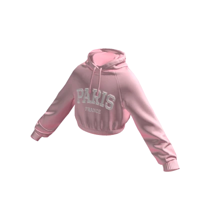 Cropped Pink Paris Hoodie