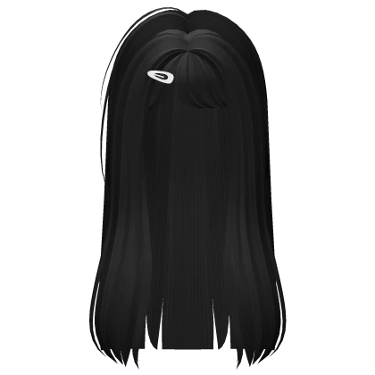 Long straight black hair w/ clip